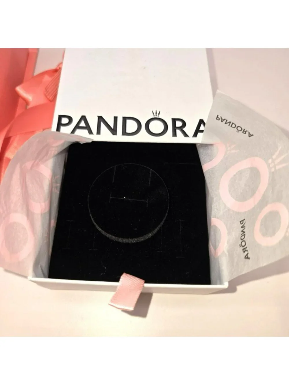 Pandora Jewelry Box Set - Peach & White Gift Boxes With Logos VR9013